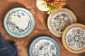 Anthropologie x Betul Tunc Collab floral plates.