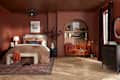 Bedroom painted in Glidden's Warm Mahogany paint color