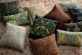 Decorative pillows on floor.