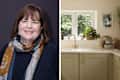 Left: Ina Garten; Right, kitchen with muted neutral tones, framed art
