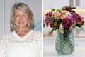 Diptych of Martha Stewart and a bouquet