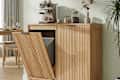 Tilt Out Fluted Trash Can Cabinet with Odor Control