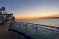 View of sunset from the deck of a cruise ship