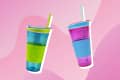 two reusable drink ups with straws