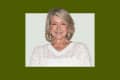 Martha Stewart headshot on colored background