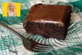 Dolly Parton's Duncan Hines favorite chocolate cake slice on a plate