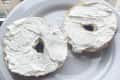 Philadelphia Cream Cheese on bagel.