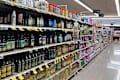 pantry aisle of the grocery store with cooking oils, sugar, and baking products