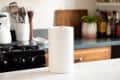 Roll of paper towels on the kitchen counter
