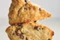 chocolate chip scones stacked