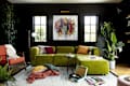 Living room with green Joybird sofa