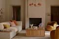Living room styled with Anthropologie furniture.