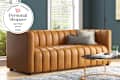 Wayfair sofa with personal shopper seal in upper left