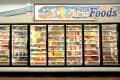Frozen food aisle of grocery store
