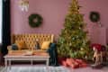 Cozy room decorated for Christmas celebration