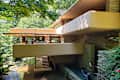 Fallingwater House by Frank Lloyd Wright exterior, Allegheny Mountains Pennsylvania USA, July 2019.