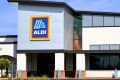 Chandler, AZ. - Aug 01 2024: Aldi is the common company brand name of two German multinational family-owned discount supermarket chains operating over 12,000 stores in 18 countries, including the U.S.