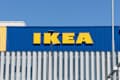 Delft, The Netherlands - May 12, 2025: Sign Ikea on the IKEA Store building