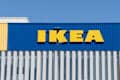 Delft, The Netherlands - May 12, 2025: Sign Ikea on the IKEA Store building