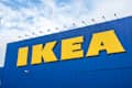 IKEA store, detail of logo on side of building