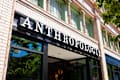 Napa, CA US - July 5, 2025: Anthropologie logo sign on its store brick facade in Old Mill District, Bend. Anthropologie is an American retailer that sells clothing, jewelry, home furniture, decor