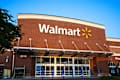 Cary, North Carolina  - August 18 2025: Walmart Supercenter Grocery Store Storefront Exterior With Brand Logo Sign At Kildaire Farm Road Cary NC Location