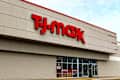 Wausau, WI, USA - August 17, 2025: The facade of a TJ Maxx store. The brand aims to provide a treasure hunt-like shopping experience due to its rapidly changing assortment of products. Editorial Use.