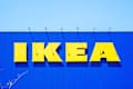 Bandung, Indonesia - January 14, 2023: Large iconic IKEA logo in blue and yellow, instantly recognizable as a symbol of the global home furniture brand.