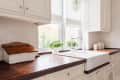 Horizontal view of beauty designed retro kitchen