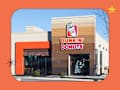 Dunkin' Donuts storefront with orange graphic border