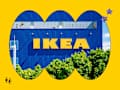 IKEA store on yellow background