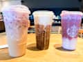 Iced Lavender Cream Chai,Toasted Coconut Cream Cold Brew and Iced Ube Coconut Macchiato.