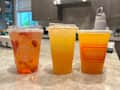 3 brands of mango refreshers on countertop