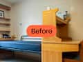 Plain beige dorm room before transformation