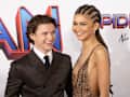 (L-R) Tom Holland and Zendaya attendsthe Los Angeles premiere of Sony Pictures' 'Spider-Man: No Way Home' on December 13, 2021 in Los Angeles, California. (
