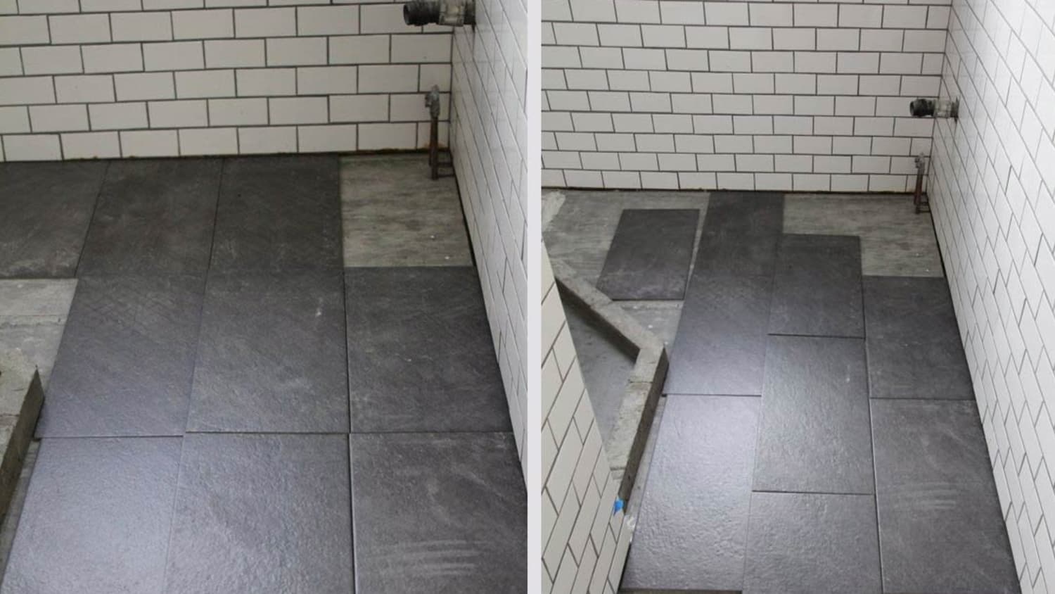 What S The Best Tile Layout For My Bathroom Straight Or Staggered Apartment Therapy