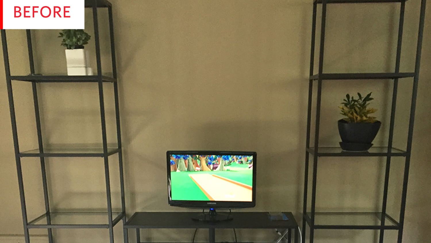 Ikea Shelves Vittsjo Tv Stand Hack Apartment Therapy