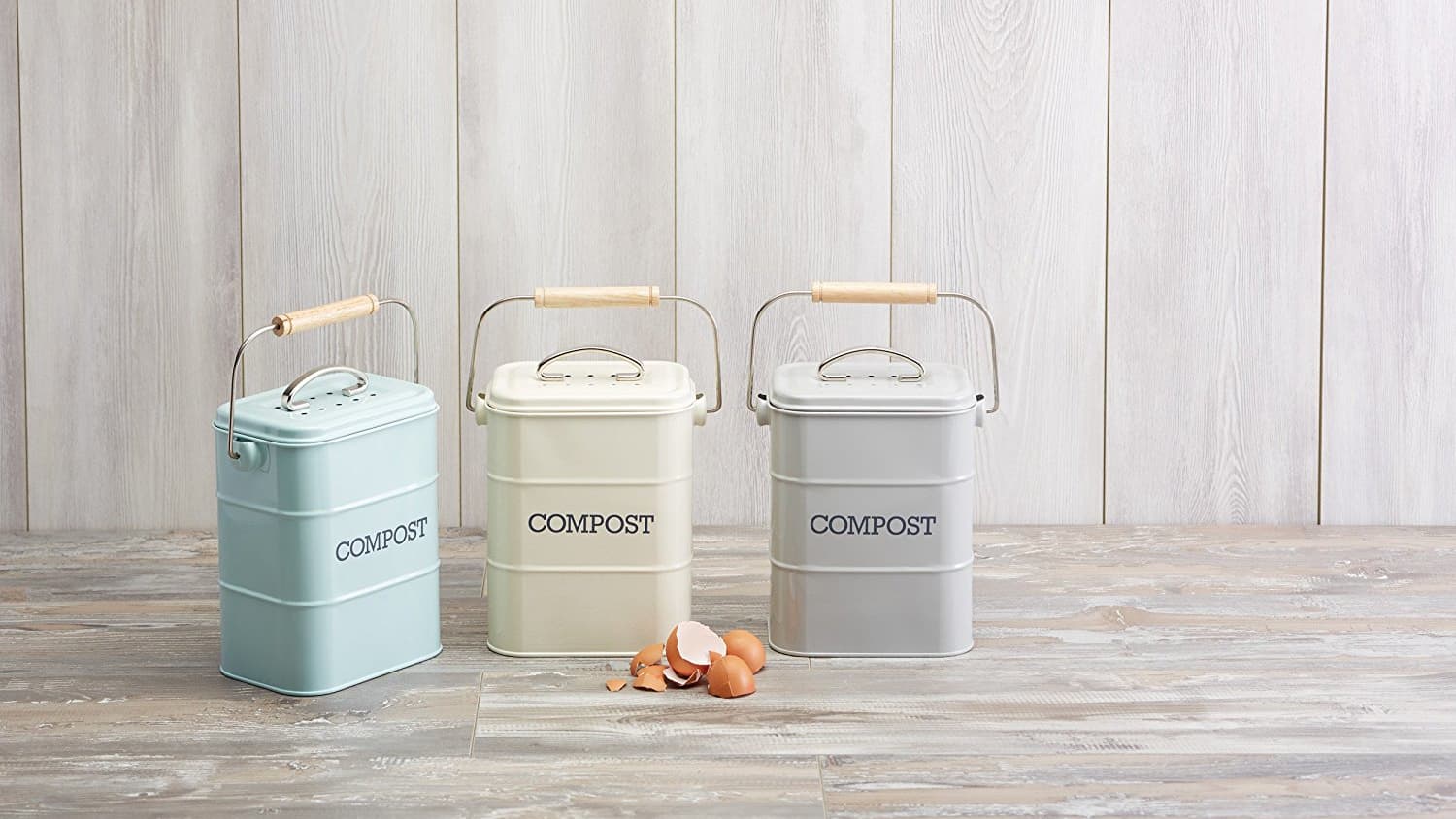 Bamboozle Bamboo Compost Bin for Kitchen Food Waste, 3 Colors on