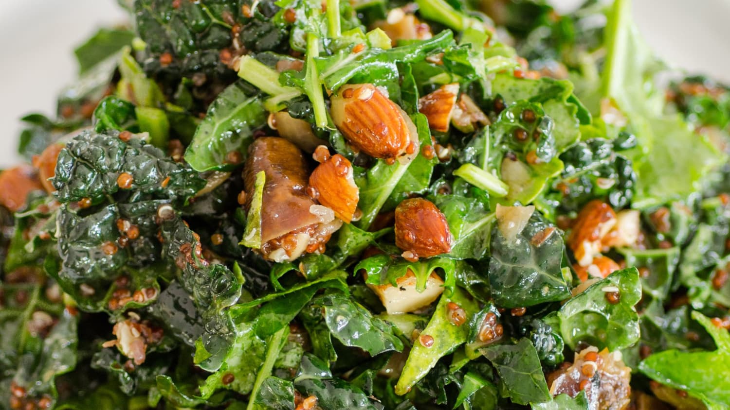 Recipe Kale Quinoa Salad With Dates Almonds Citrus Dressing