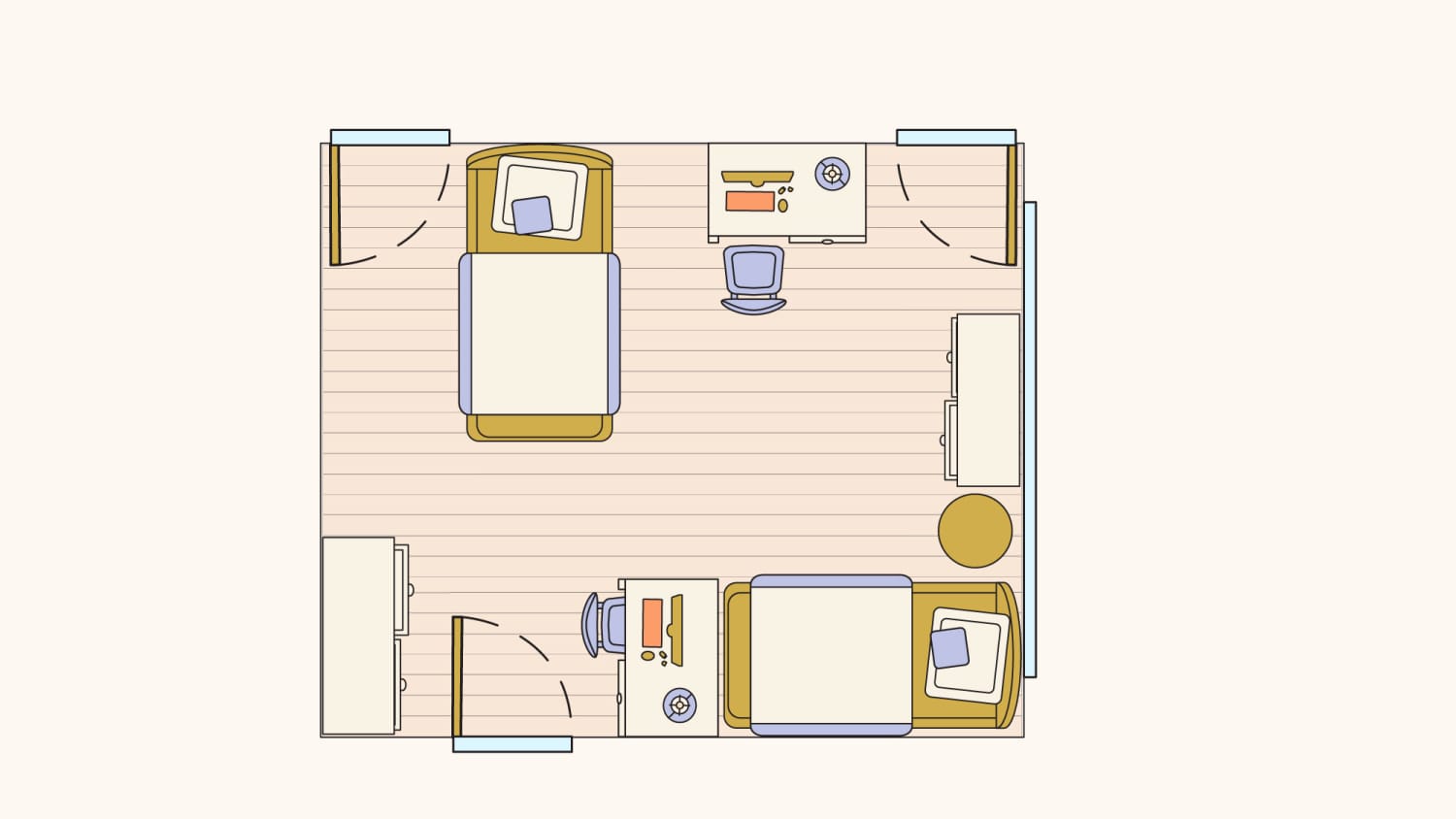 Ideas For Laying Out Two Twin Beds In A Bedroom Apartment Therapy No room is too small for decor and layout adjustments. ideas for laying out two twin beds in a