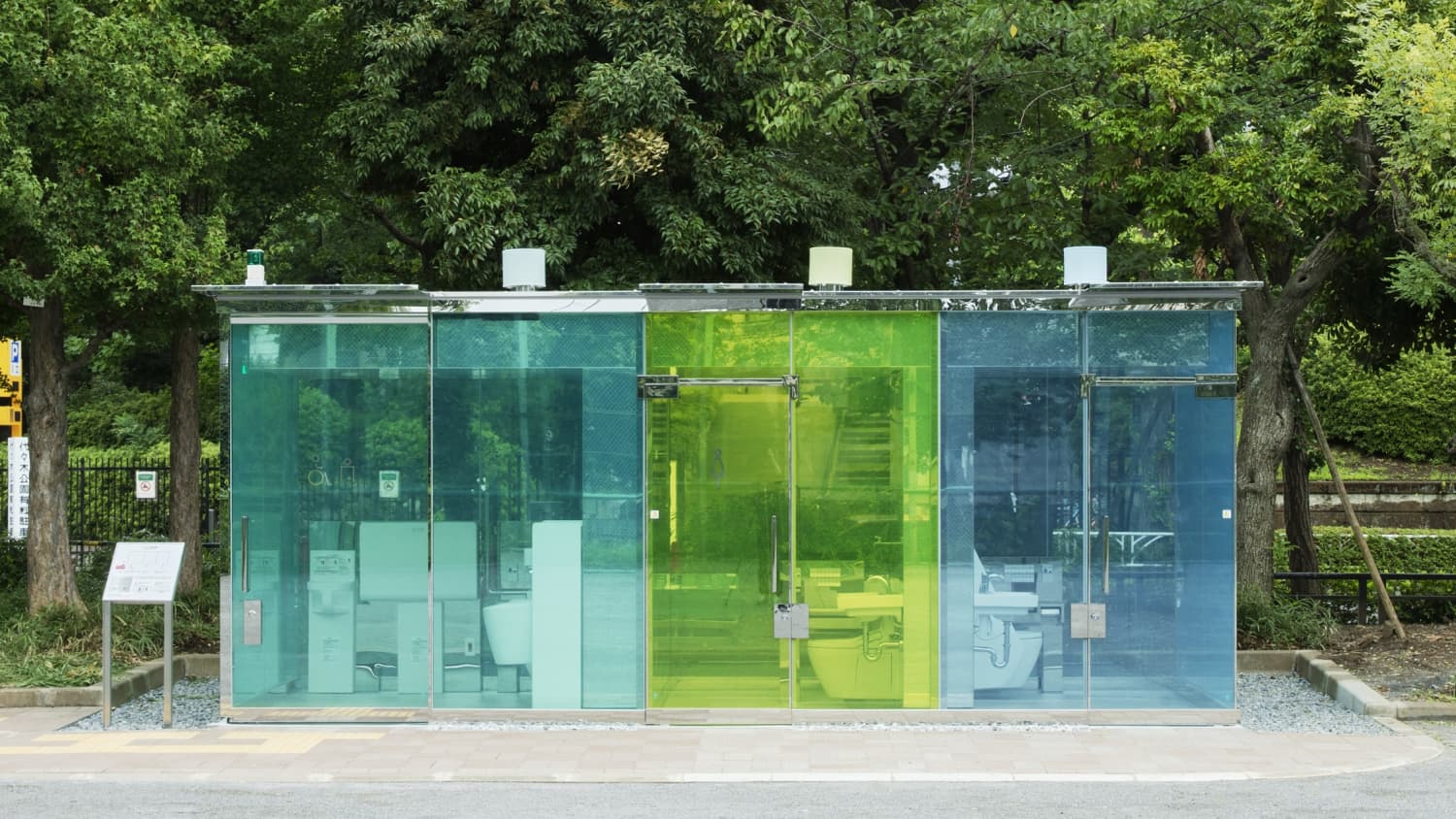 Tokyo Toilet Project Transparent Bathroom Stalls