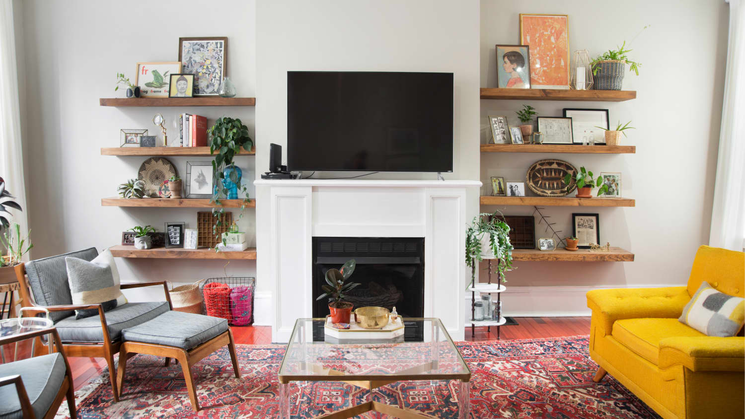 Floating shelves deals living room tv