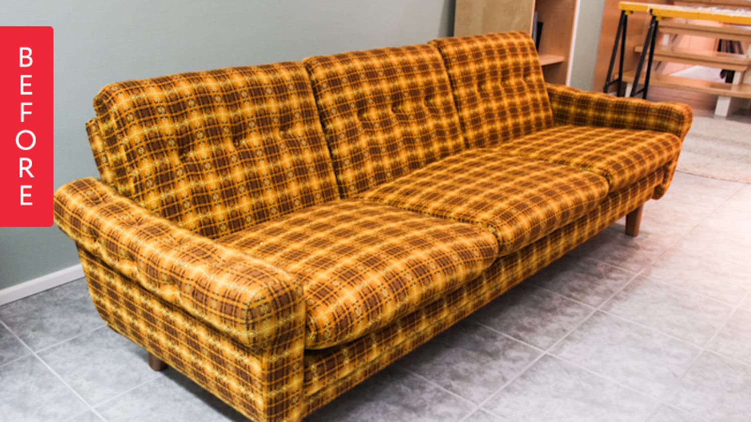 Plaid couch store