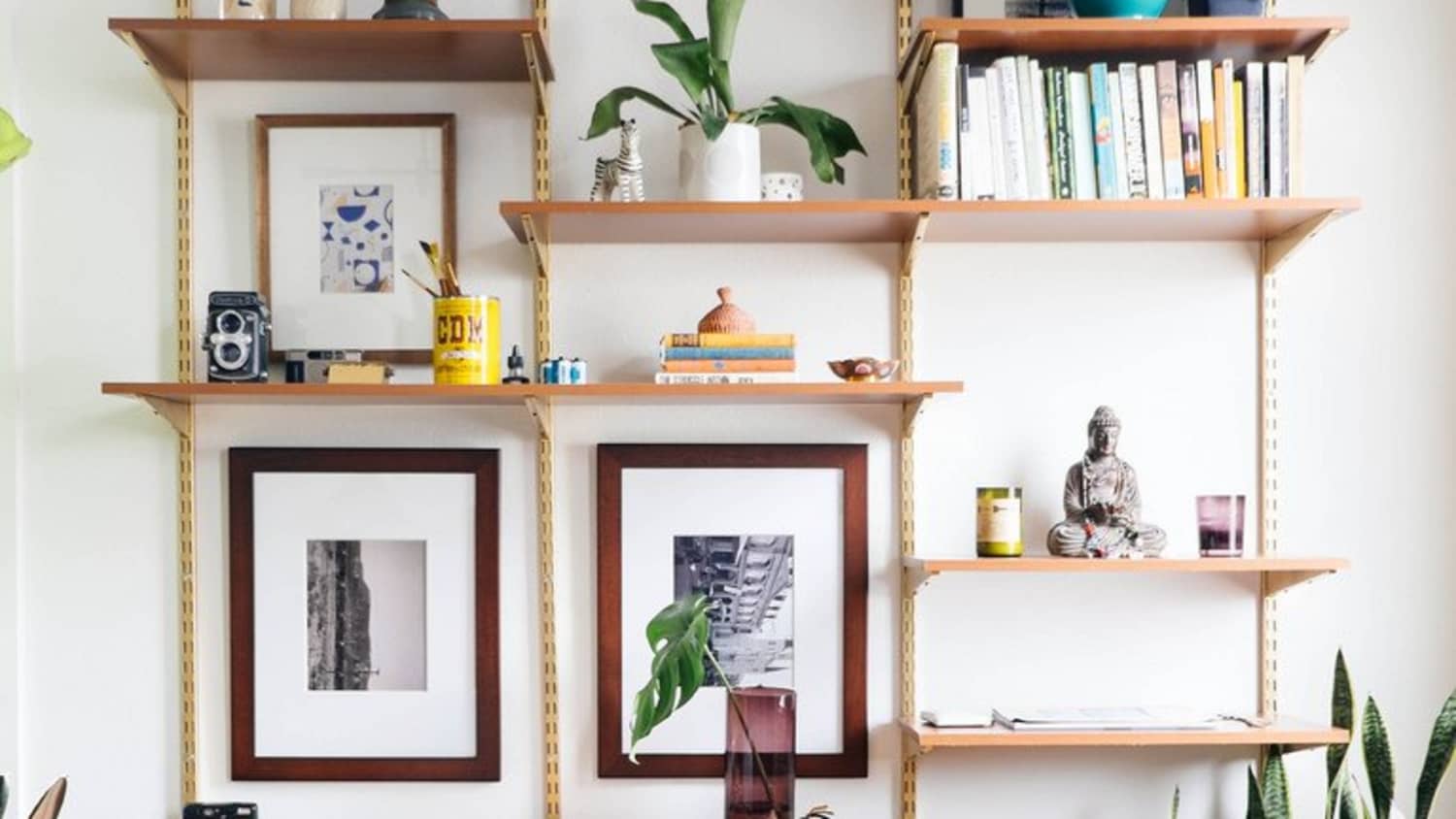 Wooden on sale track shelving