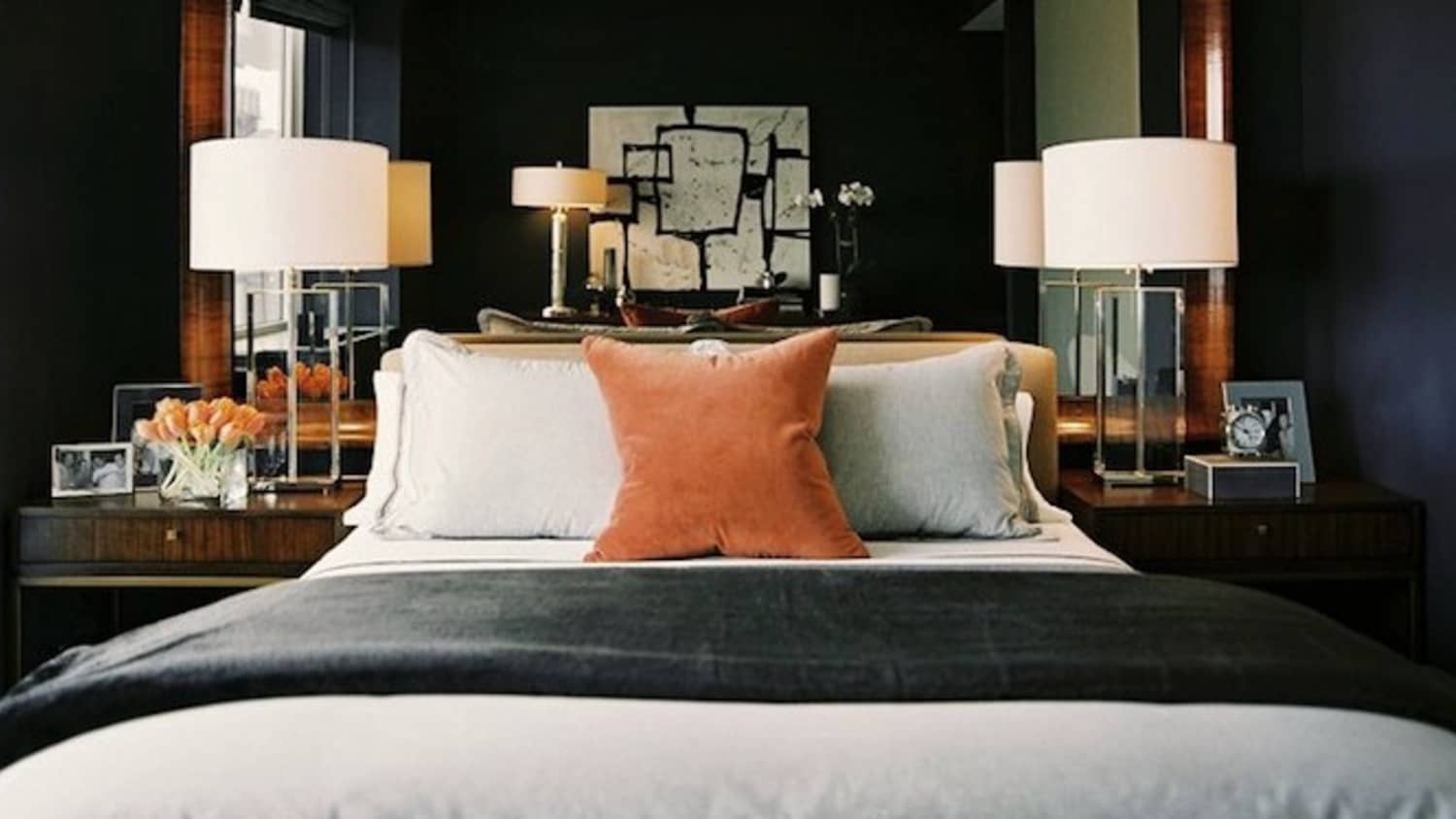 Lamps for top mirrored nightstands