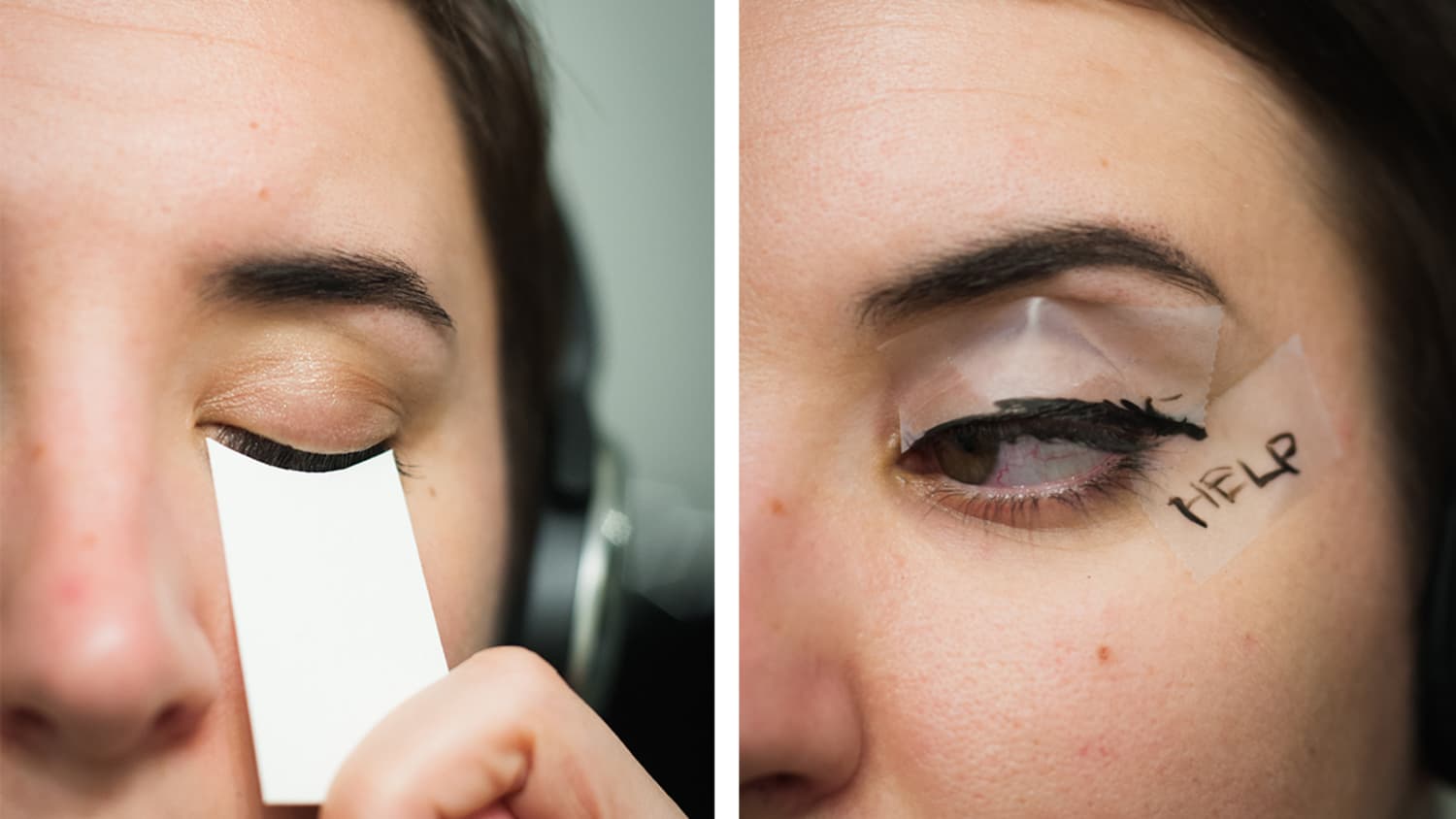 Liquid eyeliner under eye outlet