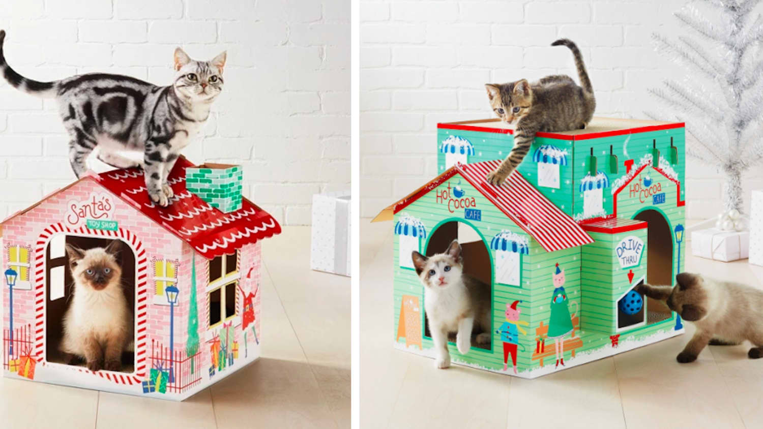 Christmas cardboard new arrivals cat house