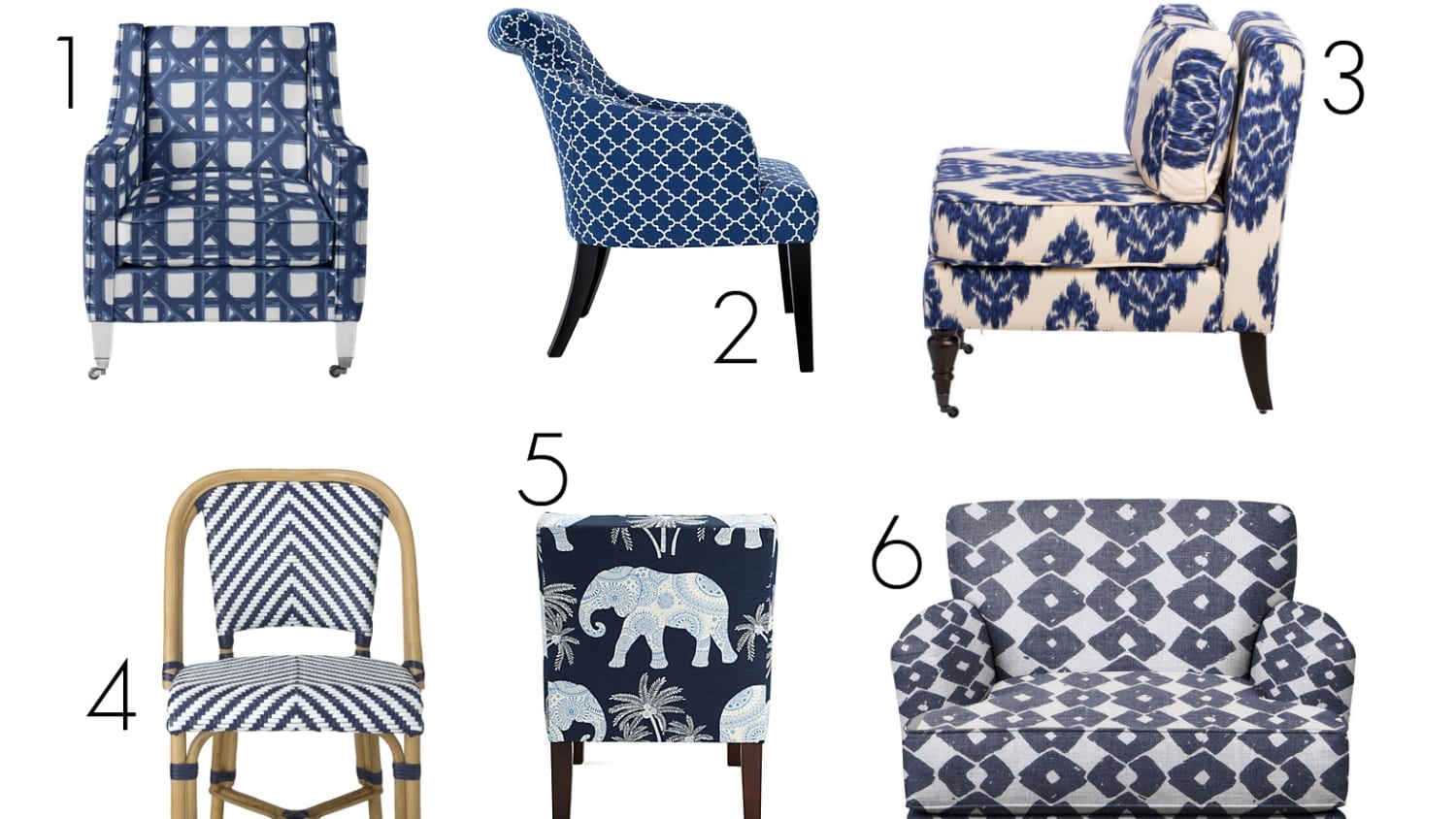 Blue patterned chair online