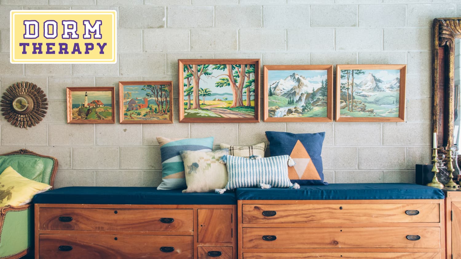 How to hang tapestry on cinder block wall store