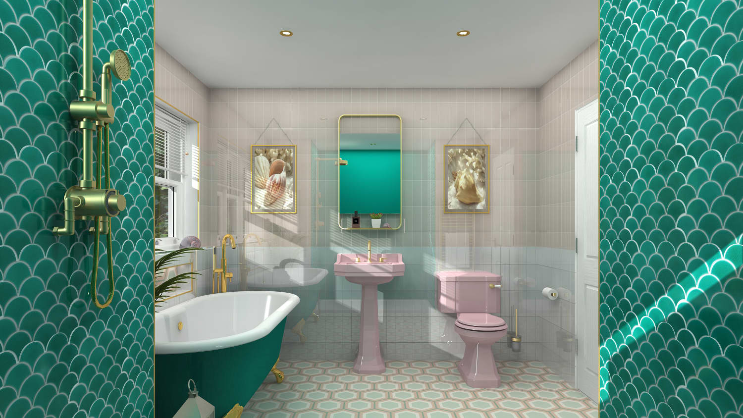 Mermaid bathroom on sale